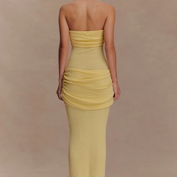 Meshki Elora strapless knit maxi dress lemon - Picture 2 of 7
